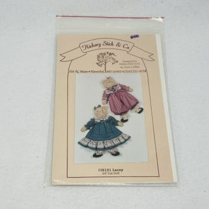 Vintage Hickory Stick Lacey Cat Doll 24” Sewing Pattern H131 Dress Romper Outfit Embroidery Art Handicraft Hobby Kitten Lover Animal