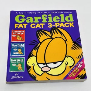 Vintage Garfield At Large Jim Davis Fat Cat 3 Pack Set First Colorized Edition 2003 Color Book Vol 1 Strip Comic Cartoon Funny Humor