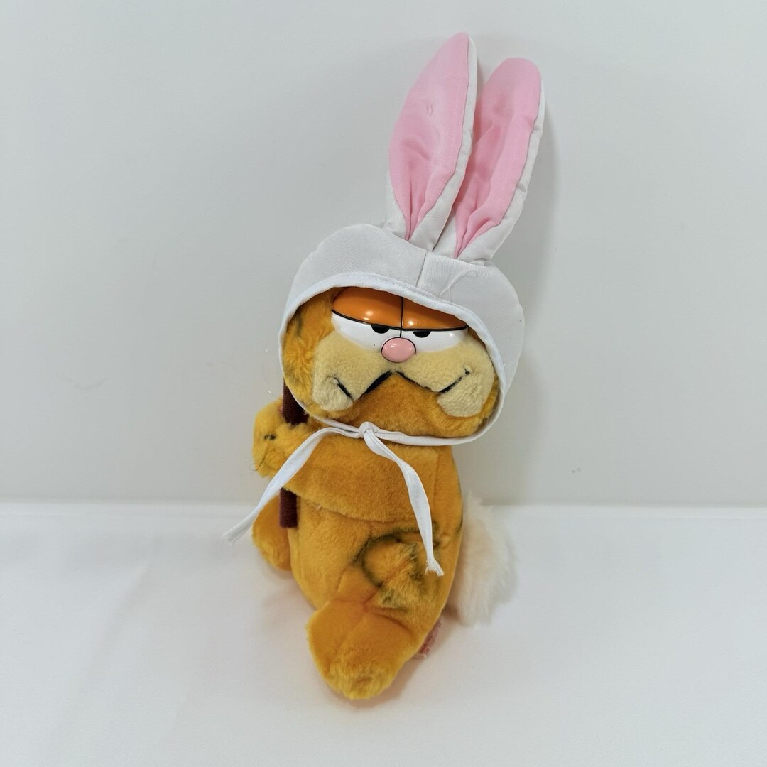 Vintage Dakin Garfield Easter Bunny Plush Toy Rabbit Ear Carrot Costume ...