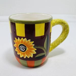 Dotti Potts Sandra Silberman Sunflower Mug Flower Bee 3D Garden Spring Summer Daisy Blossom Blooming Gardener Women Gardening Floral