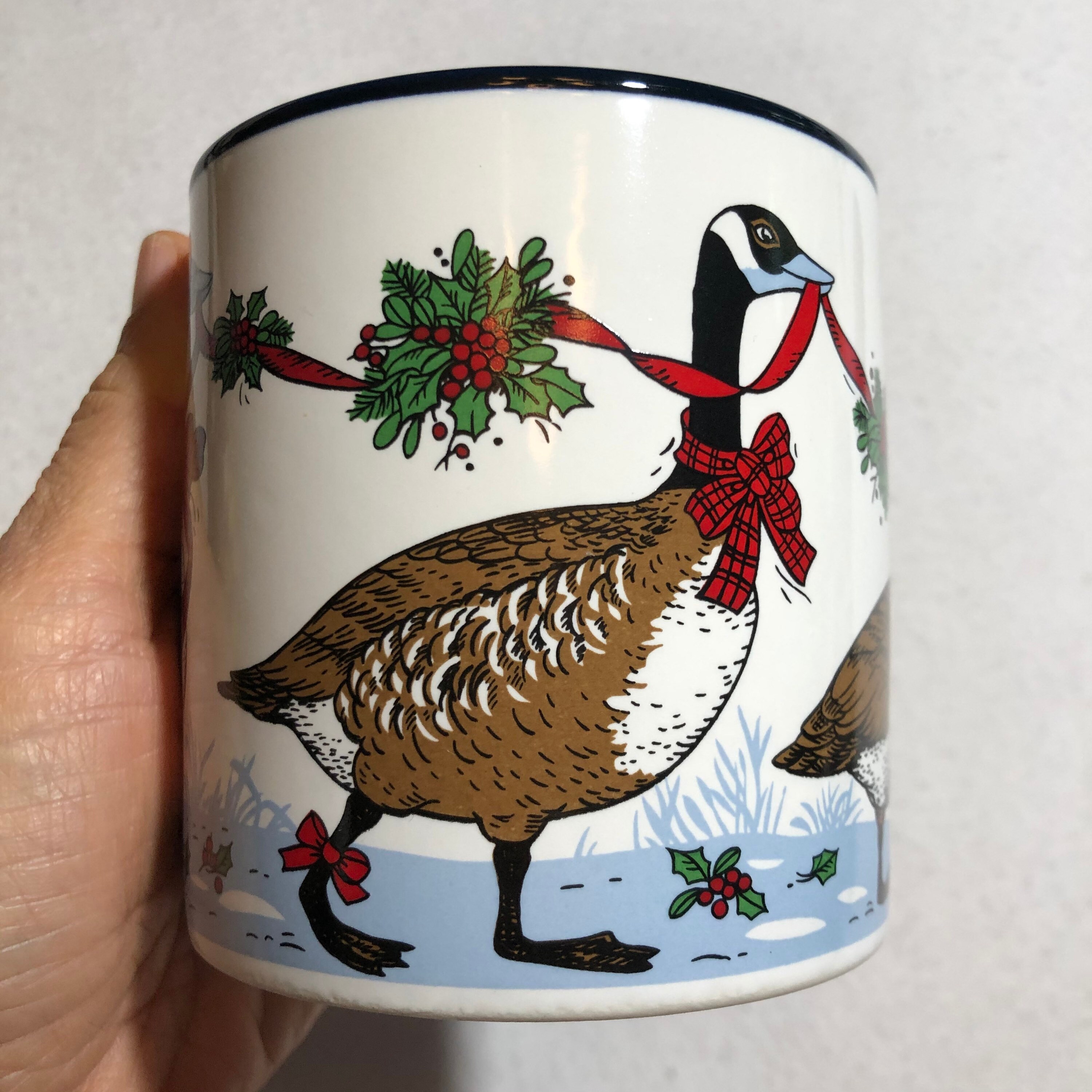 Vintage Potpourri Press Ceramic Christmas Mug Blue Interior Etsy