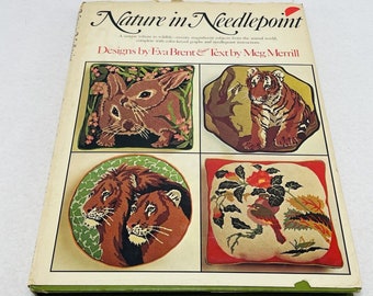 Nature Needlepoint Book Vintage Animal Easy Pattern How To Instruction Picture  Craft Crafting Handicraft Leisure Recreation Decoration Arts