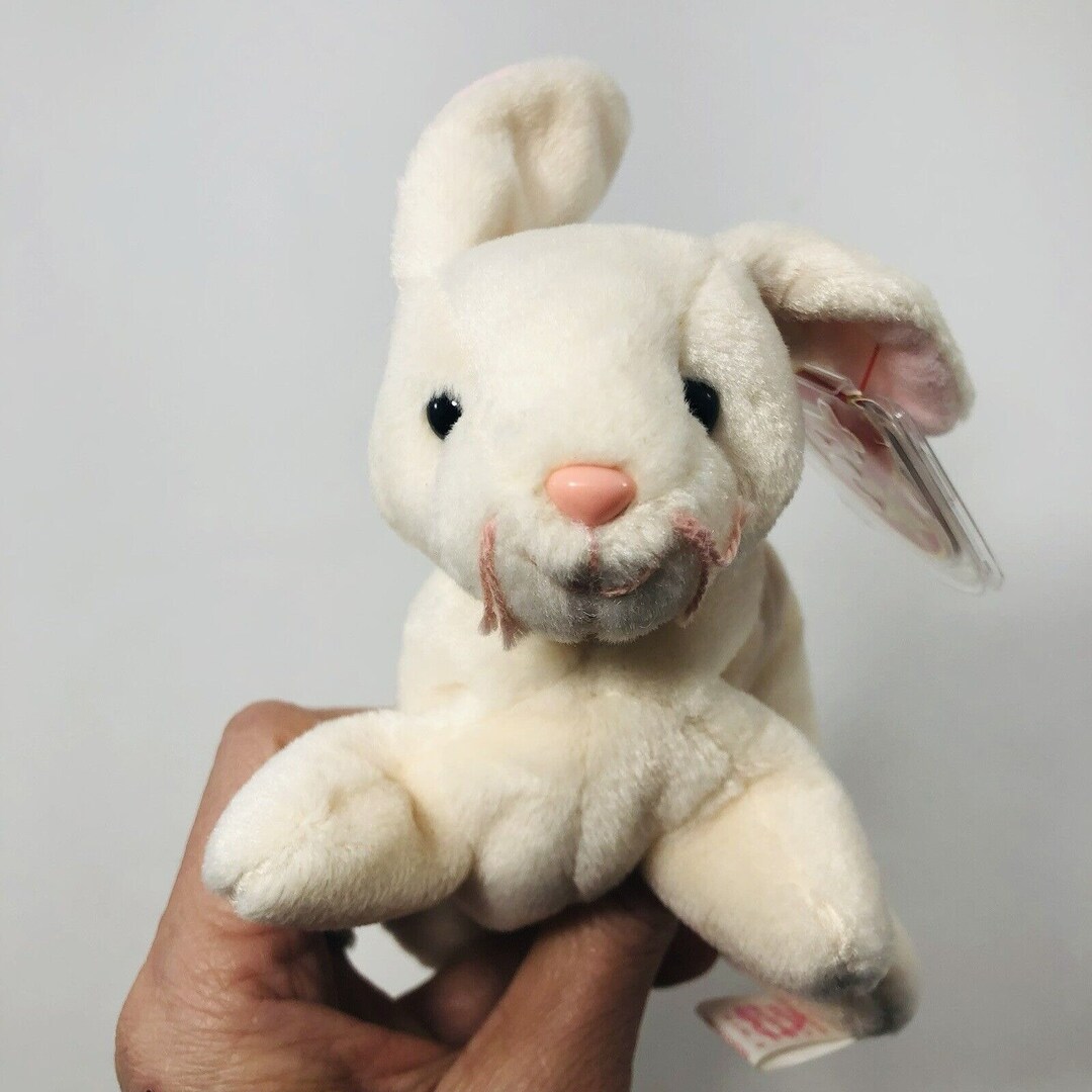 Vintage Ty Beanie Nibbler Plush Bunny Rabbit Easter Spring Toy Basket