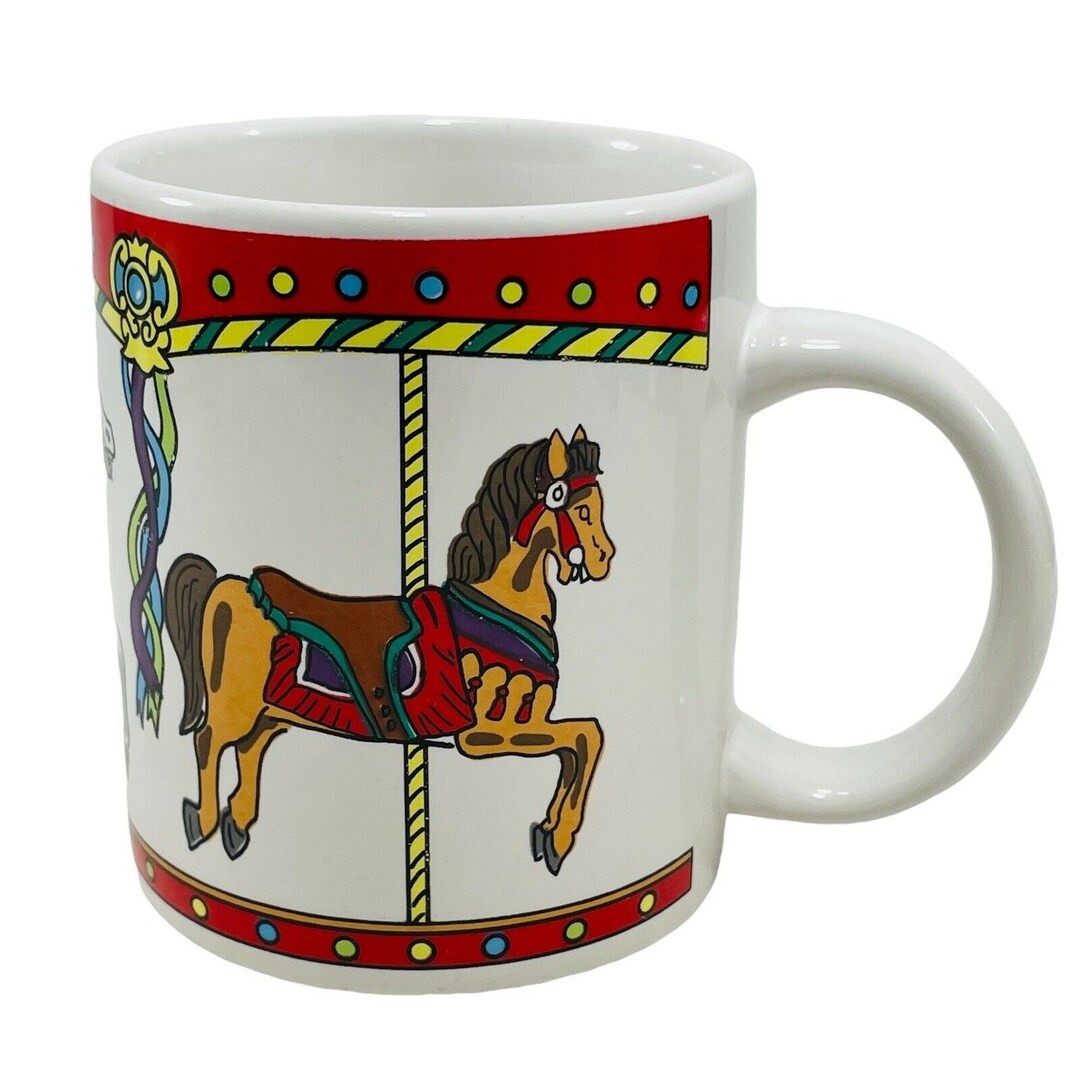Rare Vintage 1994 Msr Imports, Carousel Horse Ceramic Coffee Mug Cup ...