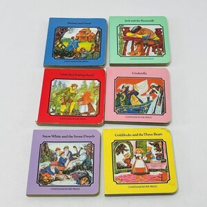 Vintage Children Mini Board Book Set Picture Classics Fable Fairy Tales Bedtime Nursery Storytime Story Baby Toddler Preschool Kindergarten