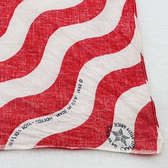 Vintage American Flag Scarf 21” Handkerchief Hank… - image 6