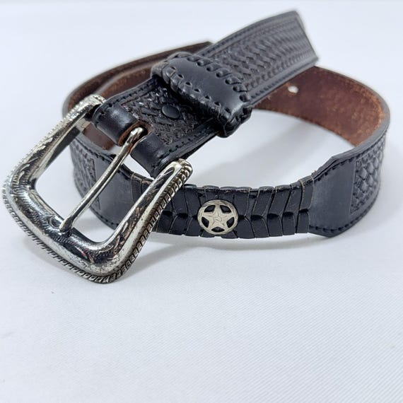 Nocona Leather Belt Texas Star Concho Men Size 34 Ranger  display picture 1