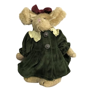 1990s Vintage The Boyds Collection Archive Series 8.5” Plush Bunny Rabbit Wired Ears Removable Clothes Dress Stuff Animal Articulate Joint