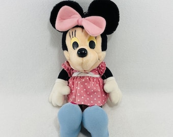 Playskool Disney Minnie Plüsch Puppe 18 "Pink Polka Dot Kleid Kleidung Schleife Vintage 70135 Abnehmbare Mädchen Spielzeug Kuscheln Spielen So tun, Taiwan Rare