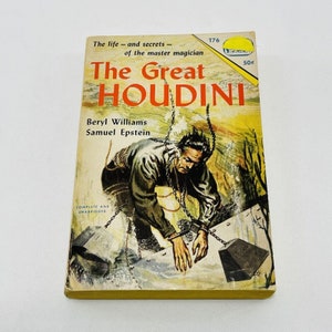 Vintage 1969 Great Houdini Pocket Book Scholastic Paperback Rare Unabridged T76 Biography Juvenile Picture Illustration Beginner Easy Read