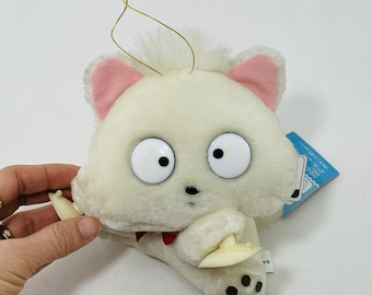 Vintage 1997 Sega Momo Tama Friends White Cat Kitten Plush Toy Suction Cup Hang Anime Animation Cartoon Sony Japanese Japan Neko Kawaii Kid