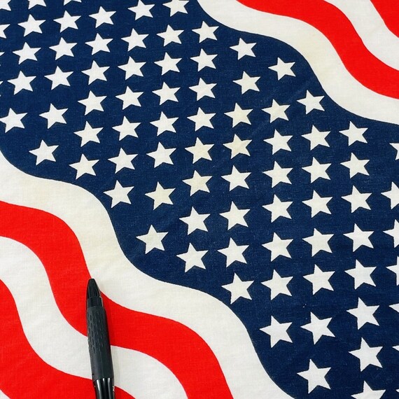 Vintage American Flag Scarf 21” Handkerchief Hank… - image 9