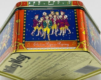 Limited Vintage Milky Way 12 Days Christmas Song Canister Tin Box