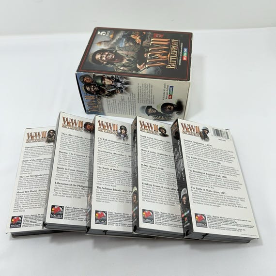 Vintage VHS WWII Battlefront Movie Color Box Set Complete World