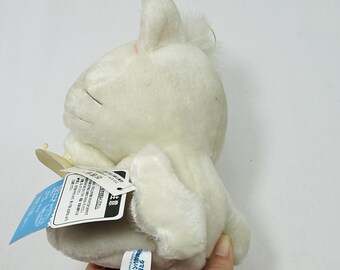 Vintage 1997 Sega Momo Tama Friends White Cat Kitten Plush Toy