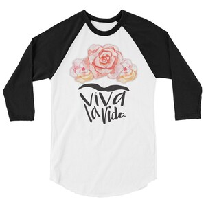 Viva La Vida, 3/4 Sleeve Raglan Shirt, Unibrow Shirt, Eyebrow Tee