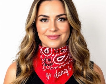Game Day Custom Embroidered Bandana, Birthday, Christmas, Graduation Gifts