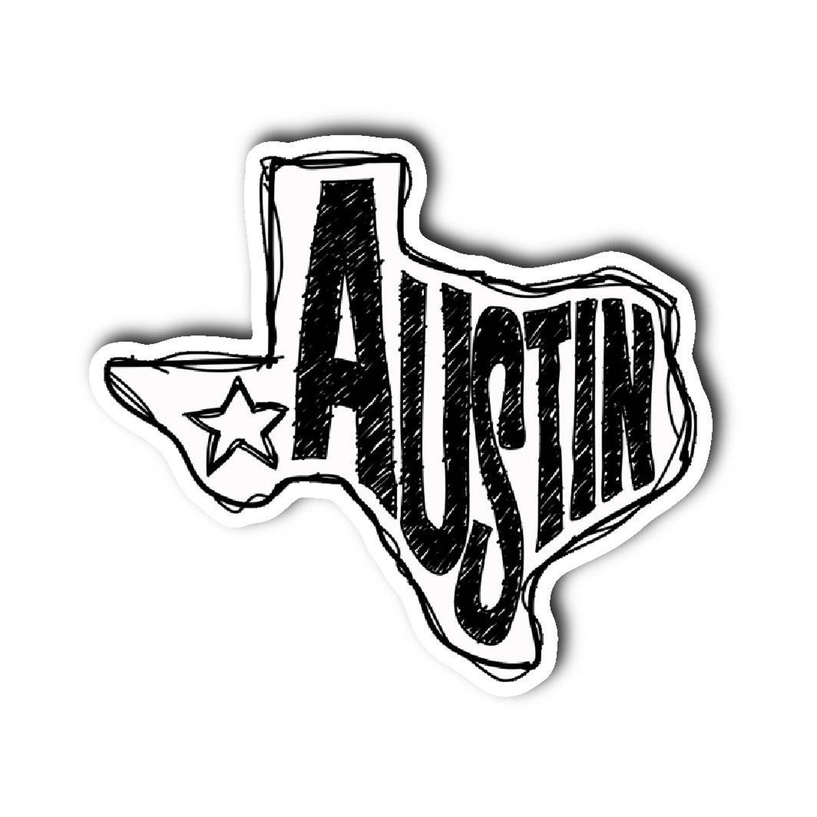 Austin Texas Sticker City State Sticker Etsy