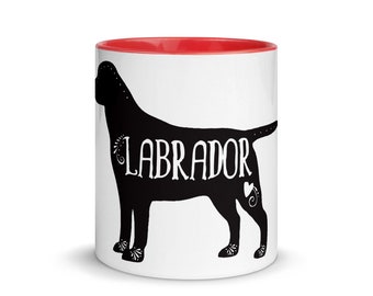 Labrador Mug, Mug with Color Inside, Free Shipping