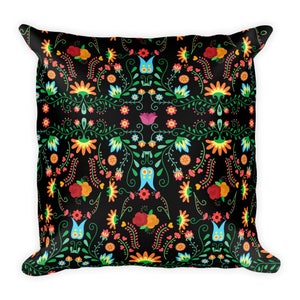 Mexican Flower Pillow, Mexican Decor, Mexican Home Decor, Decorative Pillow