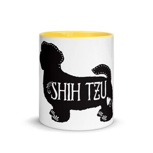 Shih Tzu Mug, Colored Trimmed Mug, Free Shipping