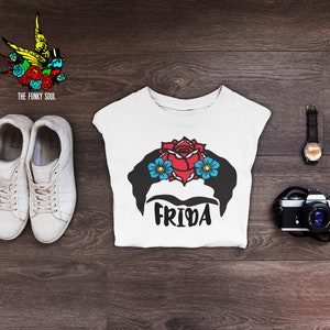 Frida T-shirt, Frida Flowers, Latina Tee, Mexican Clothing, Frida Shirt