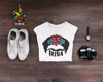 Frida T-shirt, Frida Flowers, Latina Tee, Mexican Clothing, Frida Shirt