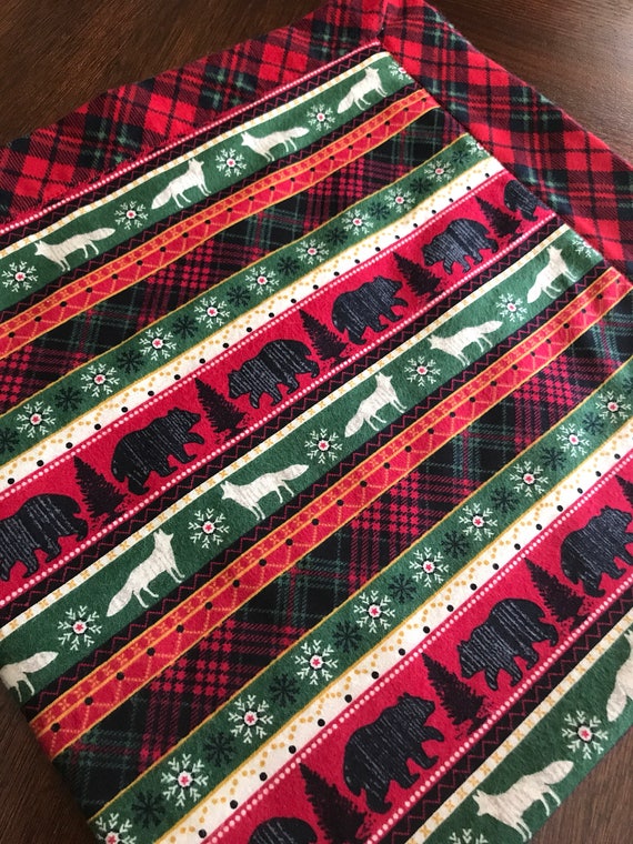 Items similar to Flannel Bear Receiving Blanket, Flannel Cabin