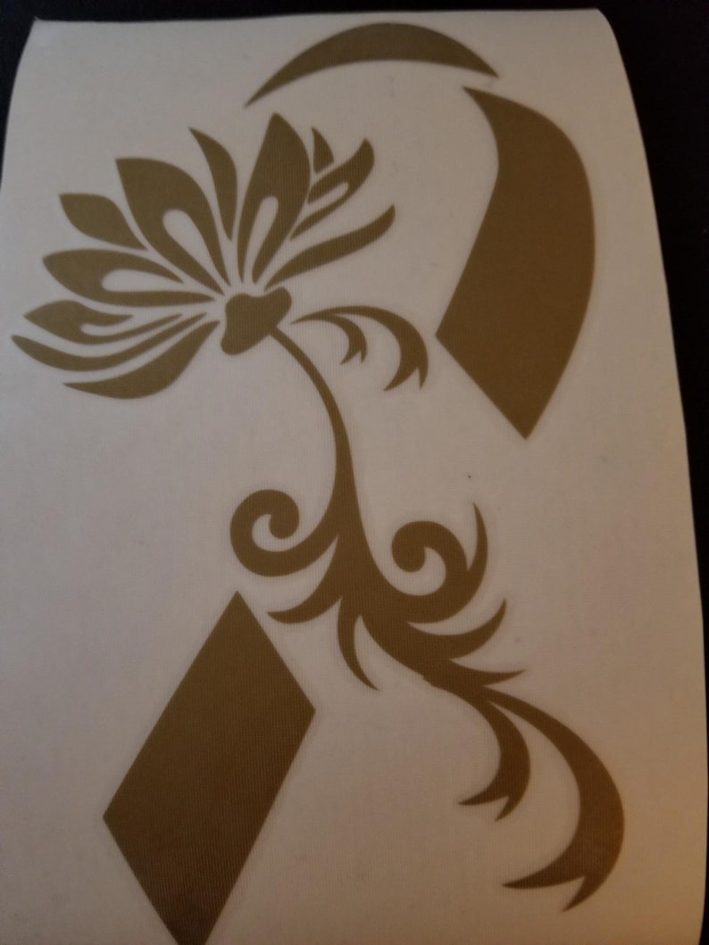 Gold Lotus Flower Awareness Ribbon Childhood Cancer