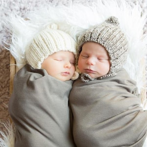 Newborn Pixie Bonnet Pattern, Ribbed Pixie Bonnet, Knit Pattern, Knit Newborn Pattern, Knit Sitter Pattern, Bonnet Pattern