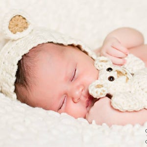 Newborn Bear Bonnet Pattern, Teddy Bear Prop Pattern, Crochet Pattern, Newborn Crochet Pattern, Crochet Bonnet Pattern, Crochet Bear Bonnet