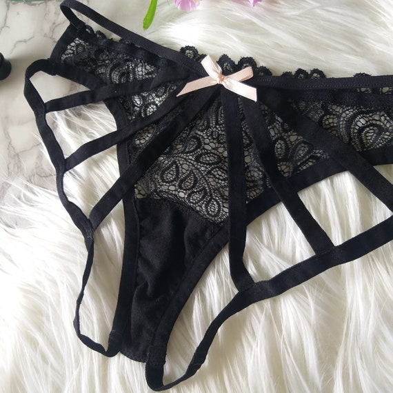 Crotchless panties BDSM lingerie submissive clothing sheer | Etsy