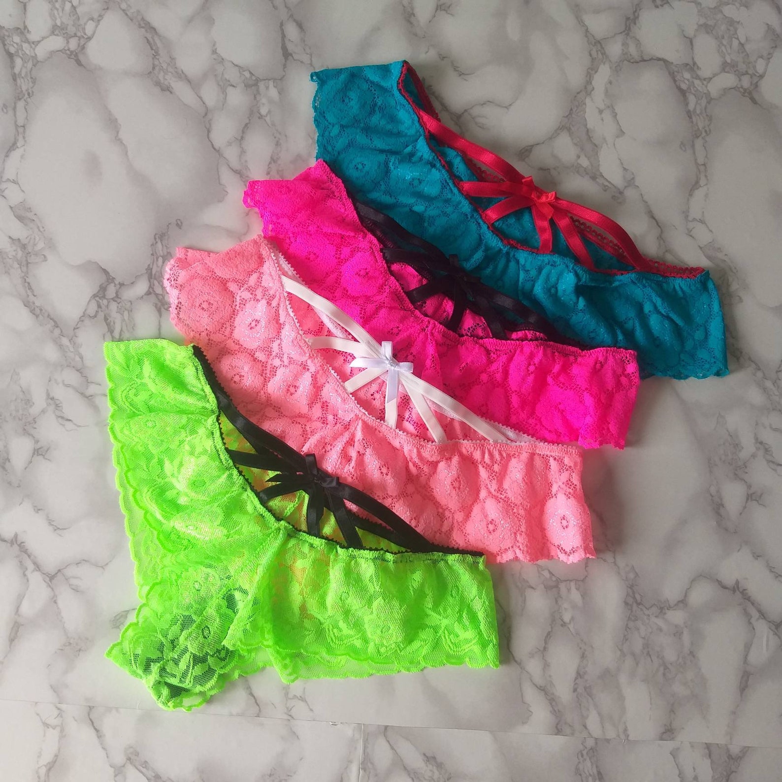Pack of panties harness lingerie neon clothes cheeky Etsy