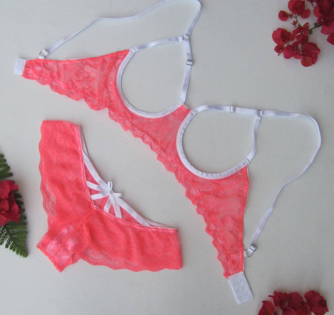 Lingerie set cupless bra plus size lingerie harness | Etsy