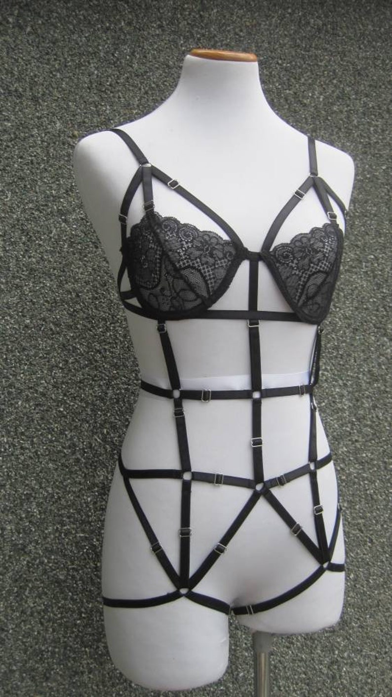 Lencería de arnés de cuerpo completo con ligas de piernas | Etsy