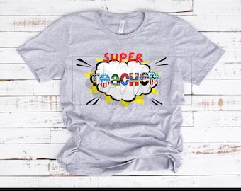 Super Teacher Tshirt Super Teacher Super Hero TShirt Design Teacher Gift Idea PNG Digital Download PNG