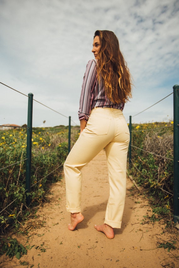 Cute Yellow High Waist Pants // Yellow Pants // Hi