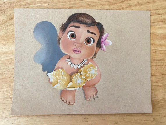 Original Baby Moana Drawing Disney Drawing Disney Gift Etsy New Zealand