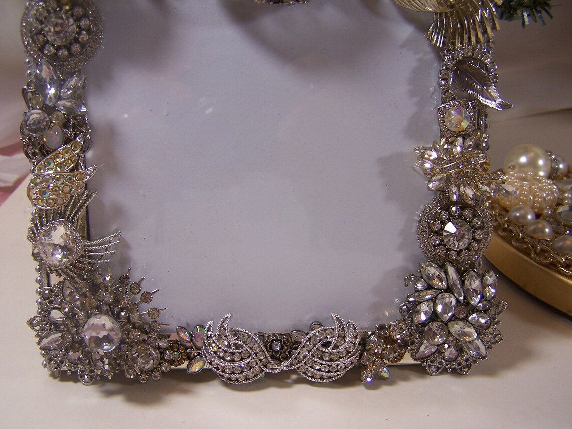 Jeweled Picture Frame Vintage n Modern Gems 4.5 Etsy