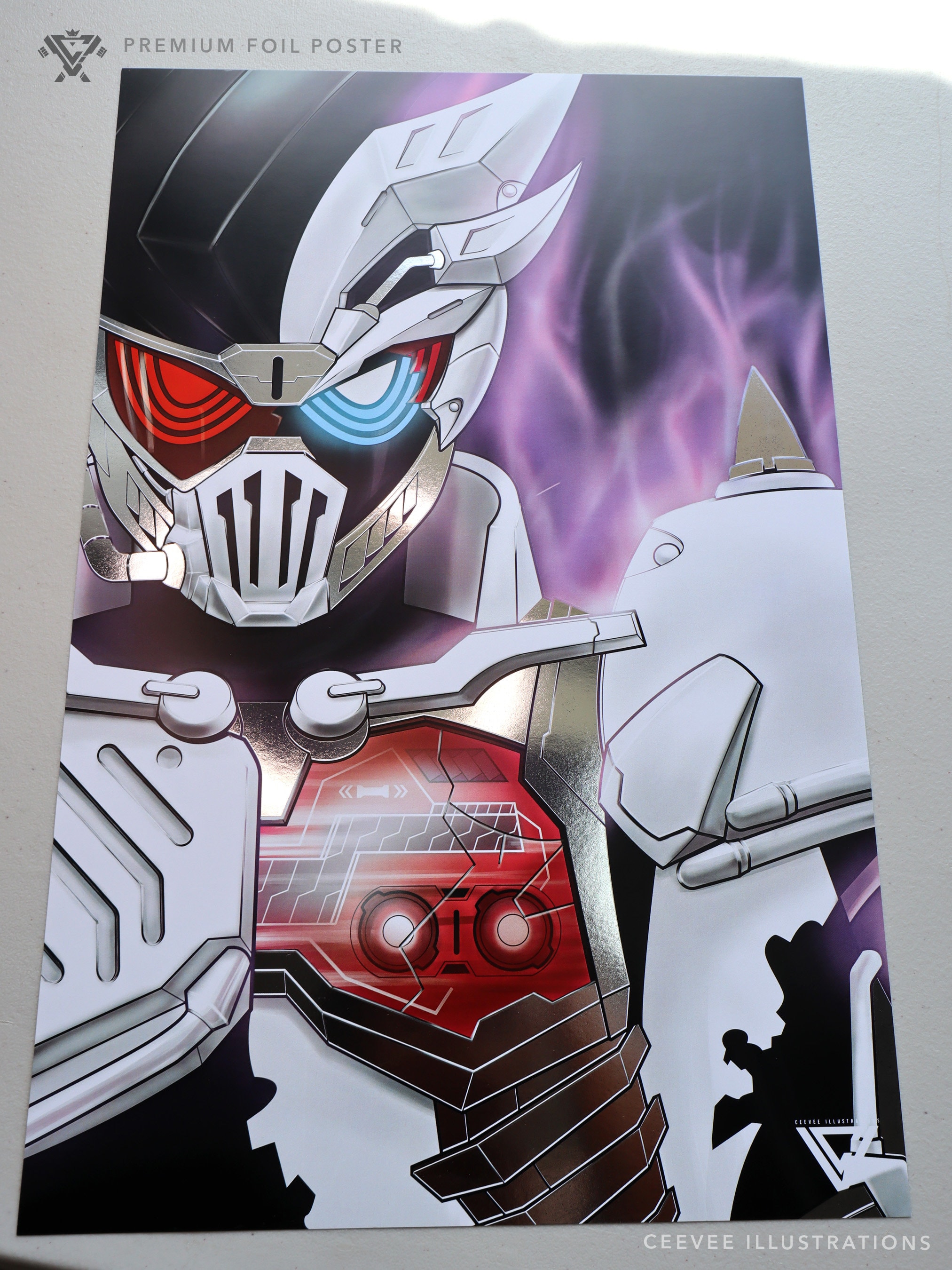 Kamen Rider Genm Dangerous Zombie Premium Silver Foil Poster Etsy