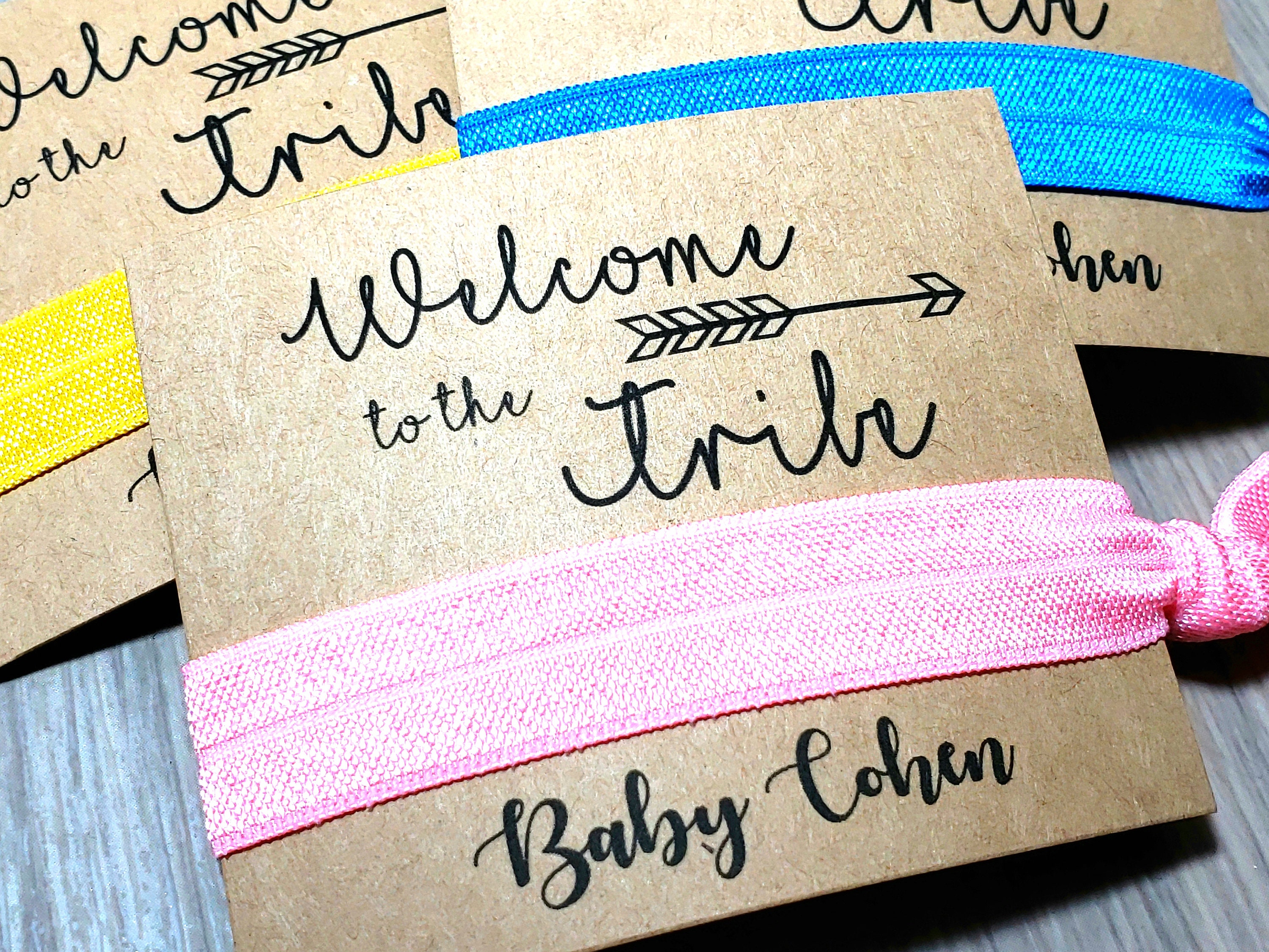 baby shower hair tie favors
