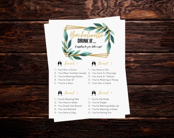 Bachelorette Party Game Drink If | Bachelorette Party Games | Bachelorette Games | Girl's Night Out Game | Hen Party Game | Drinking Game
