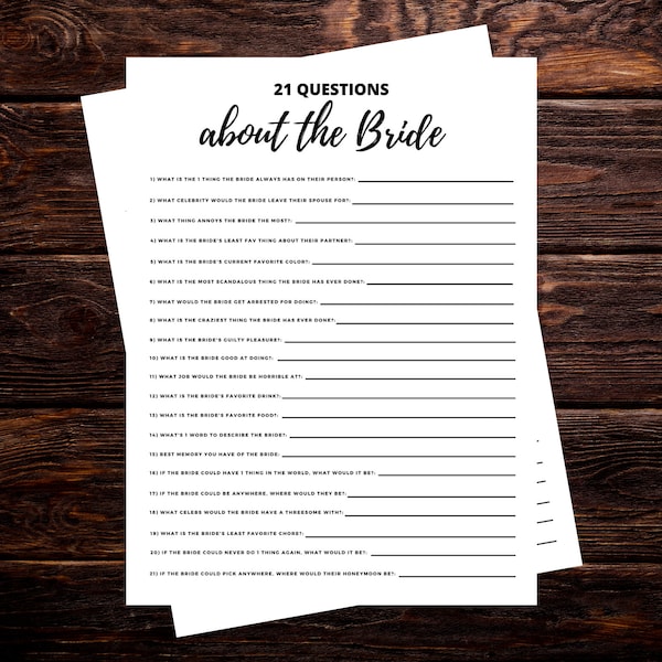 Bride Questions Etsy