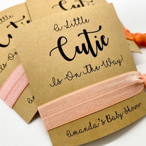 A Little Cutie is on the Way Baby Shower Hair Tie Favors | Baby Shower Party Favors | Baby Sprinkle Party Favors | It's a Boy It's a Girl