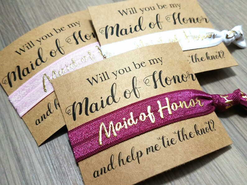 Will You Be My Maid of Honor and Help Me Tie the Knot Hair Tie - Etsy