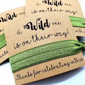 A Wild One is on Their Way Baby Shower Hair Tie Favors | Baby Shower Party Favors | Baby Sprinkle Party Favors | It's a Boy It's a Girl