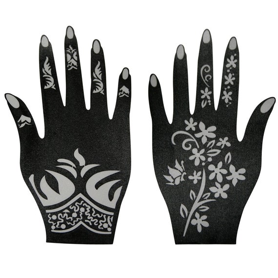 henna tattoo stencil for hand for festivals parties etsy israel