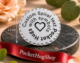 Personalized Spiral Text Unique Pocket Hugs - custom pocket hugs for Him and Her