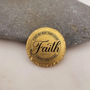 Luke 1:37 Pocket Hugs | Pocket Token | Christian Pocket Coins - Faith - It does not make things easier, It makes them possible