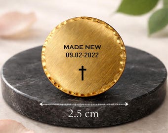 Made New Gift - Baptism Gift For Adults | Christian Pocket Token, Pocket Coin, Pocket Hug